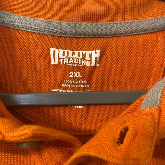 Mens Orange Heavyweight 100% Cotton Duluth Trading Co Polo Shirt XXL 2XL - Picture 2 of 3
